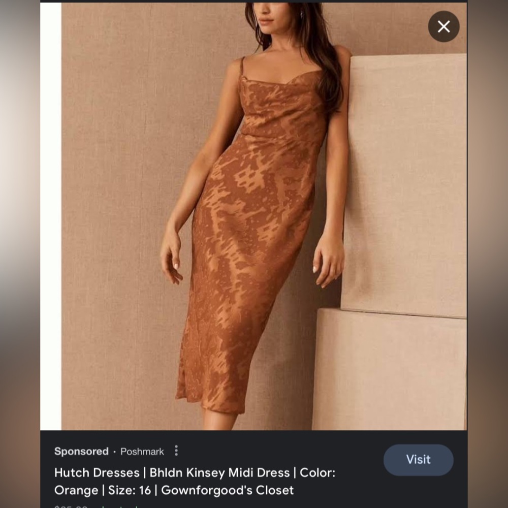 Hutch Anthropologie Cowl Neck Satin Dress, fancy event - Picture 2 of 2